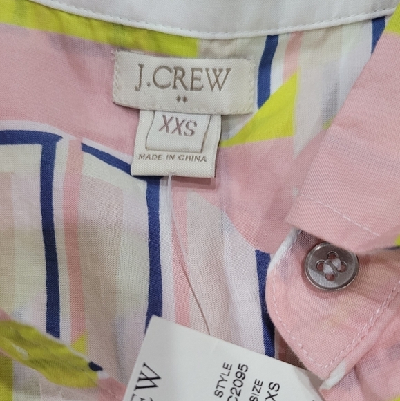 J Crew Bright Pastel Button Down Shirt  Women's Sz XXS- NWT - Picture 7 of 10
